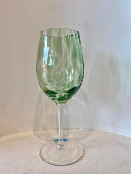 DMG - Green Confetti Wine Glass