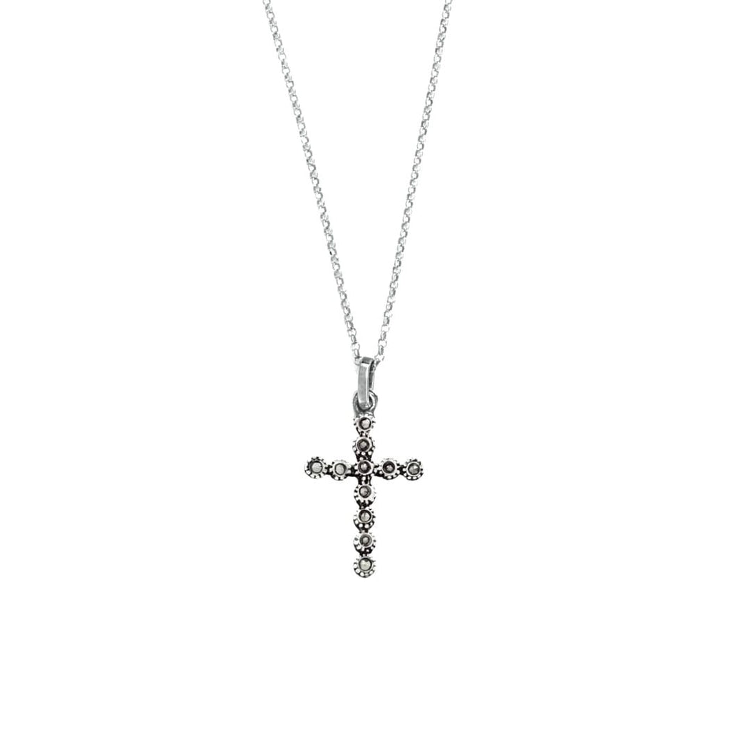 Portugal Jewels - Necklace Cross Marcasites in Silver