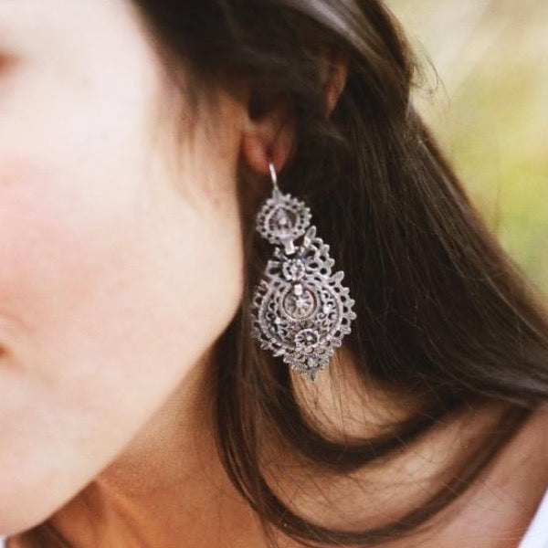 Portugal Jewels - Queen Filigree Silver Earrings - Various Sizes